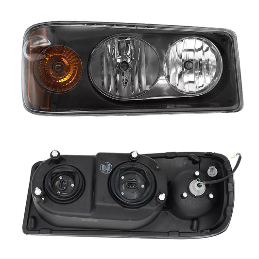 Compatible With Mack Granite GU713 Headlights Assembly Chrome Aftermarket
