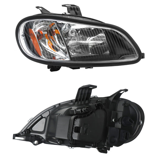 Fit for Freightliner M2 2004-2013 Headlight Assembly Black Pair