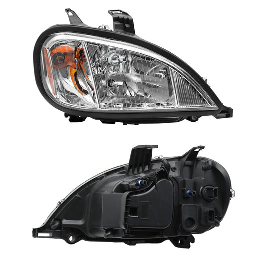 Compatible With Freightliner Columbia Headlights Assembly Halogen Chrome