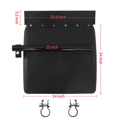 Universal 24" Black Poly Semi Truck Quarter Fenders