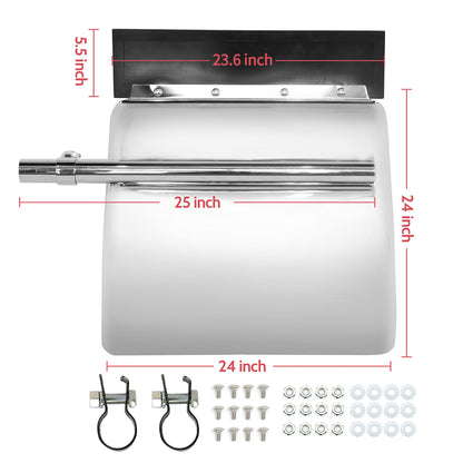 Universal 24" Stainless Steel Semi Truck Quarter Fenders