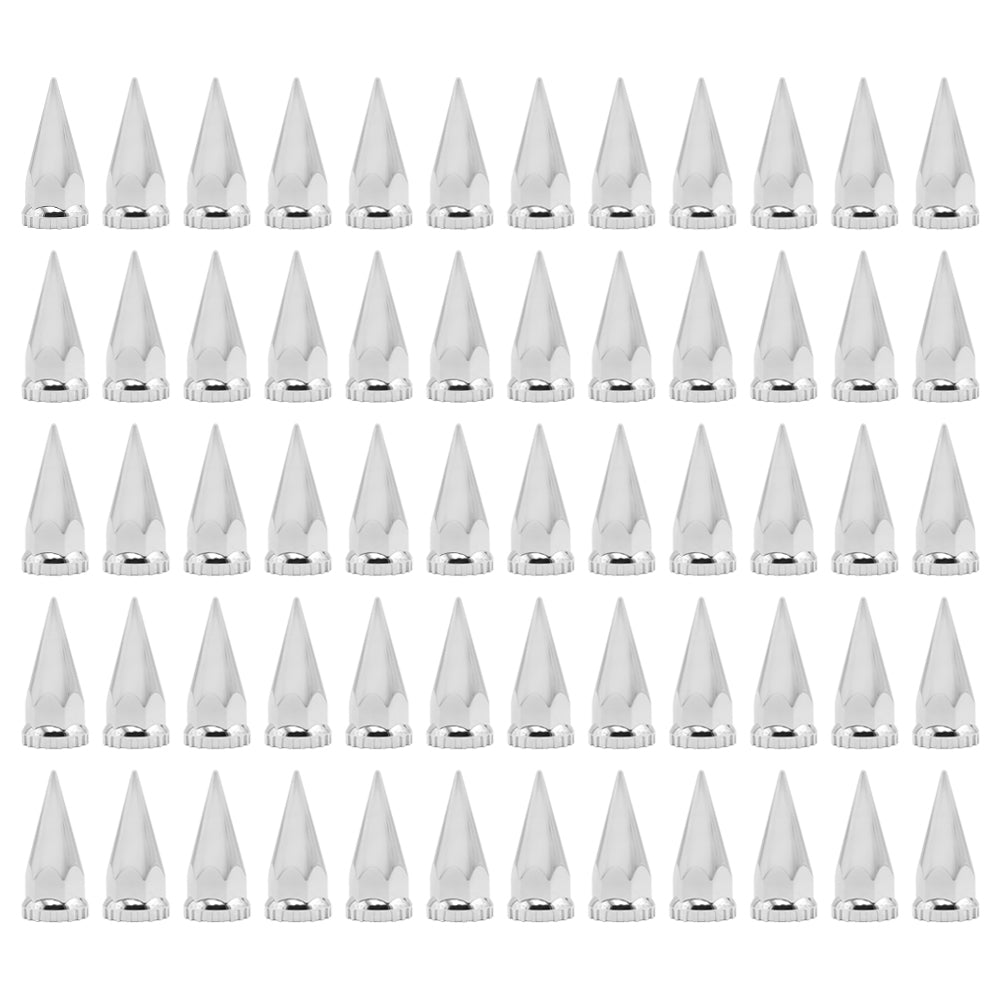 Push 33mm Chrome Spiked Wheel Hub Covers 4 3/4" Compatible With Semi Truck 60Pcs