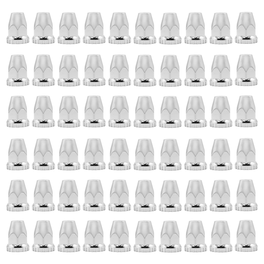 Screw 33mm Chrome Wheel Hub Covers 2 7/8" Compatible With Semi Truck 60Pcs