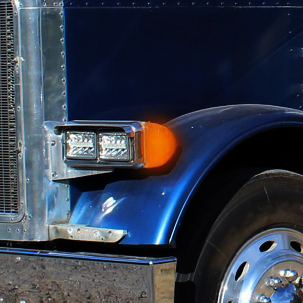 Fit for Peterbilt 357/378/379 Turn Signal Light Triangle Amber 2Pcs