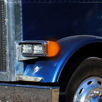 Fit for Peterbilt 357/378/379 Turn Signal Light Triangle Amber 2Pcs