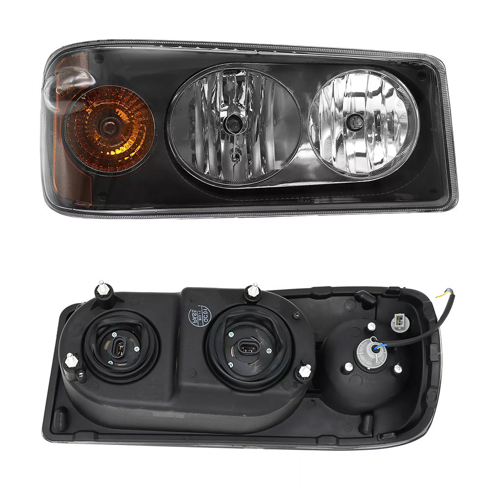 Compatible With Mack Granite GU713 Headlights Assembly Chrome Aftermarket