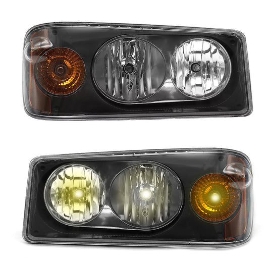 Compatible With Mack Granite GU713 Headlights Assembly Chrome Aftermarket