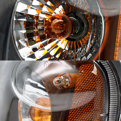 Compatible With Mack Granite GU713 Headlights Assembly Chrome Aftermarket