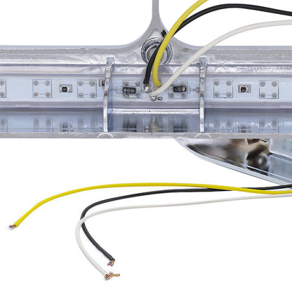 Chrome Rectangular Dual Headlight Bezels With LED 2Pcs