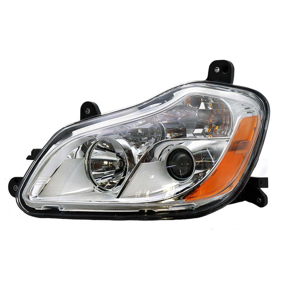 Compatible With Kenworth T680 2013-2021 Chrome Headlights Included Bulbs