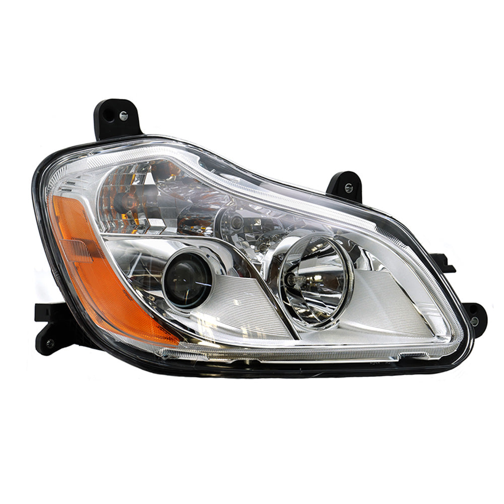 Compatible With Kenworth T680 2013-2021 Chrome Headlights Included Bulbs