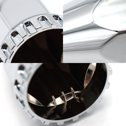 Push 33mm Chrome Spiked Wheel Hub Covers 4 3/4" Compatible With Semi Truck 60Pcs