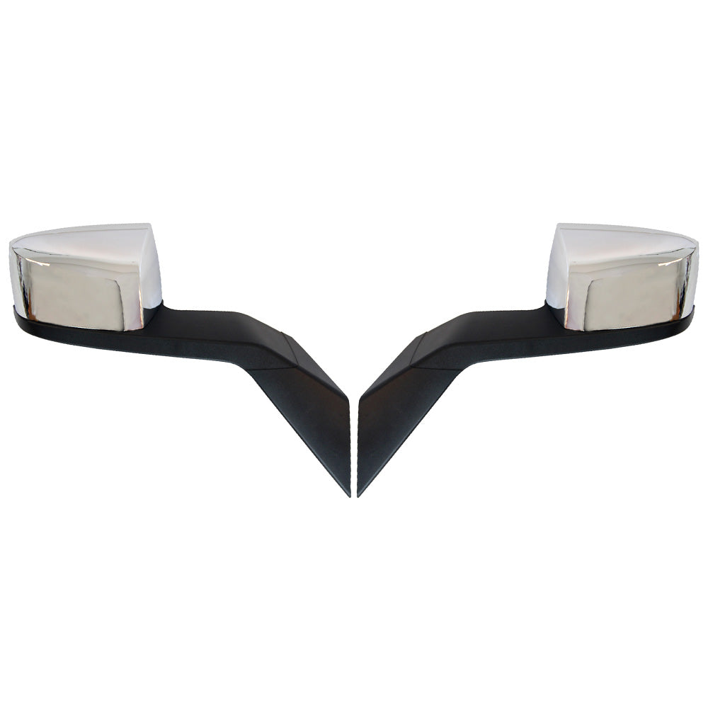Compatible With Volvo VNL 2000-2015 Chrome Hood Mirrors Assembly