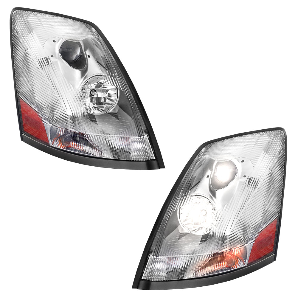 Compatible With Volvo VNL Headlight Assembly Chrome With Turn Signal