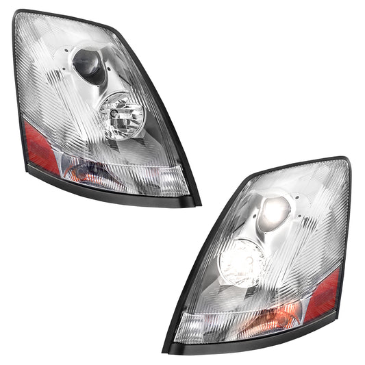 Compatible With Volvo VNL Headlight Assembly Chrome With Turn Signal