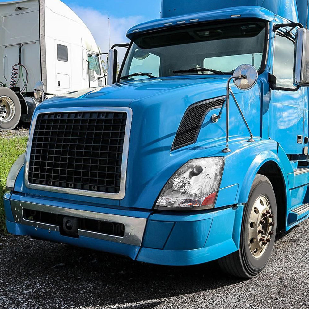 Compatible With Volvo VNL Headlight Assembly Chrome With Turn Signal