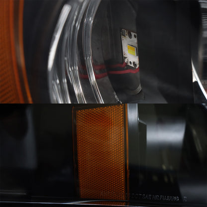 Compatible With Volvo VNL Black Factory Style LED Headlights 2004-2014