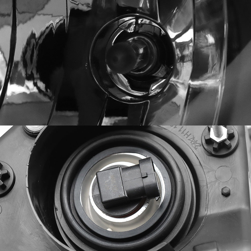 Fit for Freightliner Cascadia Halogen Headlights Black With Bulbs