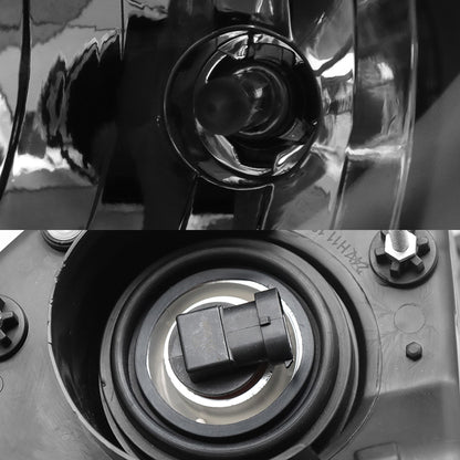 Fit for Freightliner Cascadia Halogen Headlights Black With Bulbs
