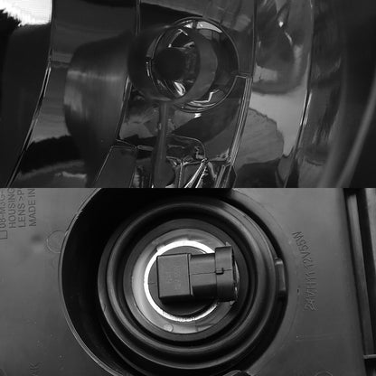 Fit for Freightliner Cascadia Halogen Headlights Black With Bulbs