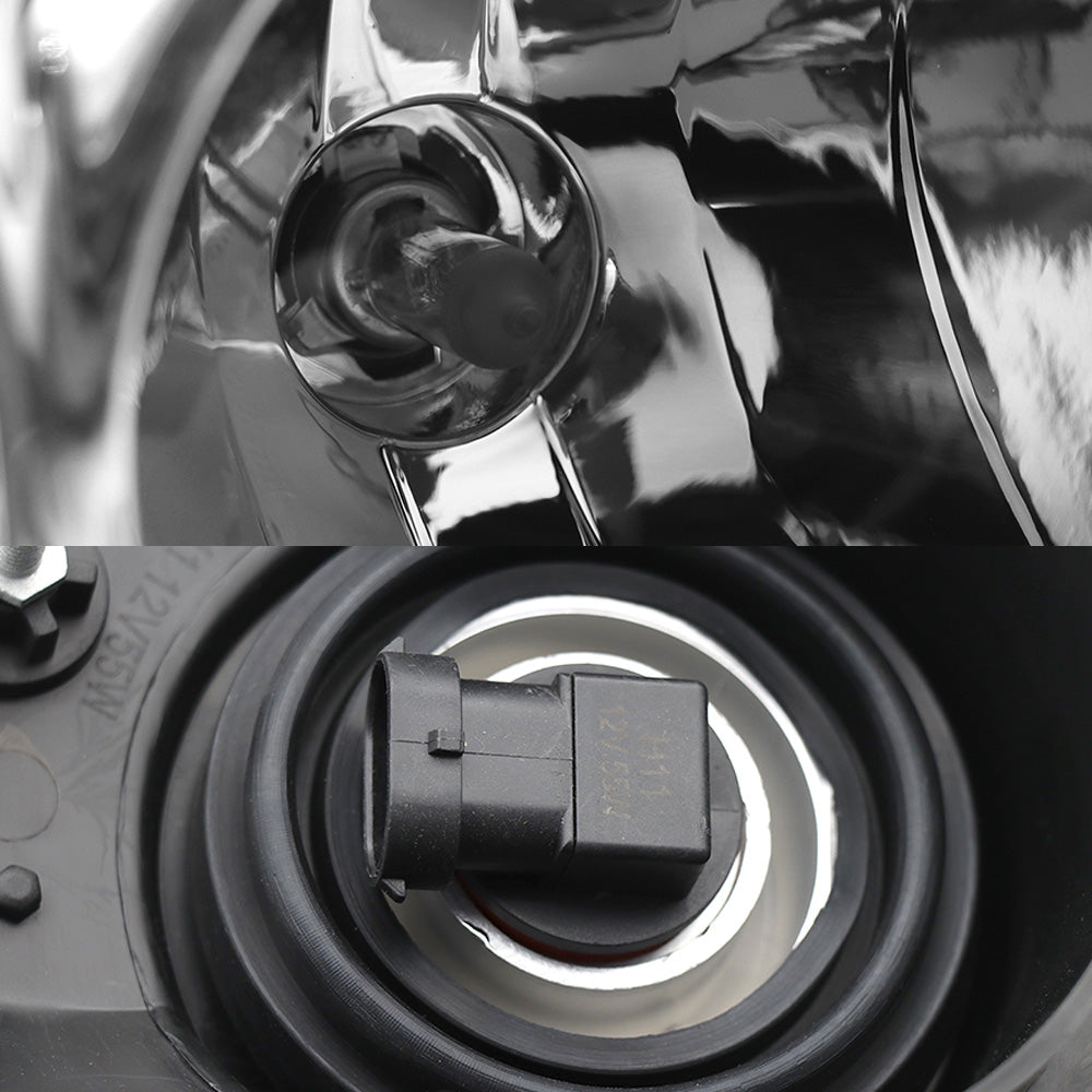 Fit for Freightliner Cascadia Halogen Headlights Chrome With Bulbs