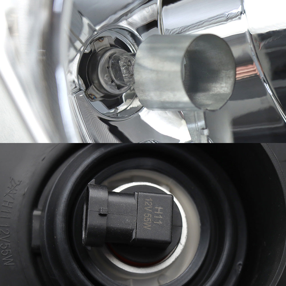 Fit for Freightliner Cascadia Halogen Headlights Chrome With Bulbs