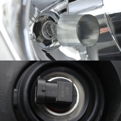 Fit for Freightliner Cascadia Halogen Headlights Chrome With Bulbs