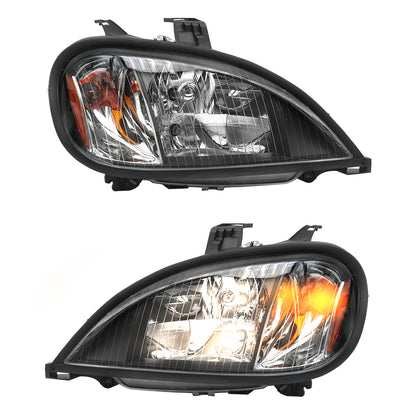 Compatible With Freightliner Columbia Headlights Assembly Halogen Black